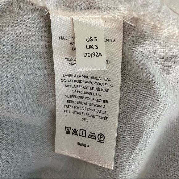 Maeve Anthropologie Colorblocked Two-Tone Cream Black Linen Midi Dress Size S - Picture 11 of 15